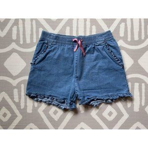 13Y Boden Chambray Lined Frill Hem Shorts